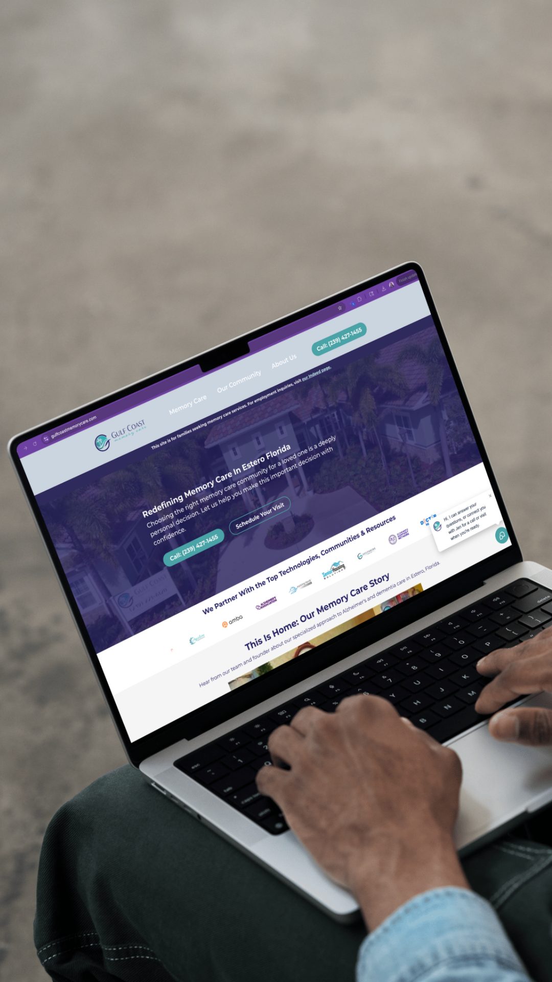 Gulf Coast Memory Care landing page